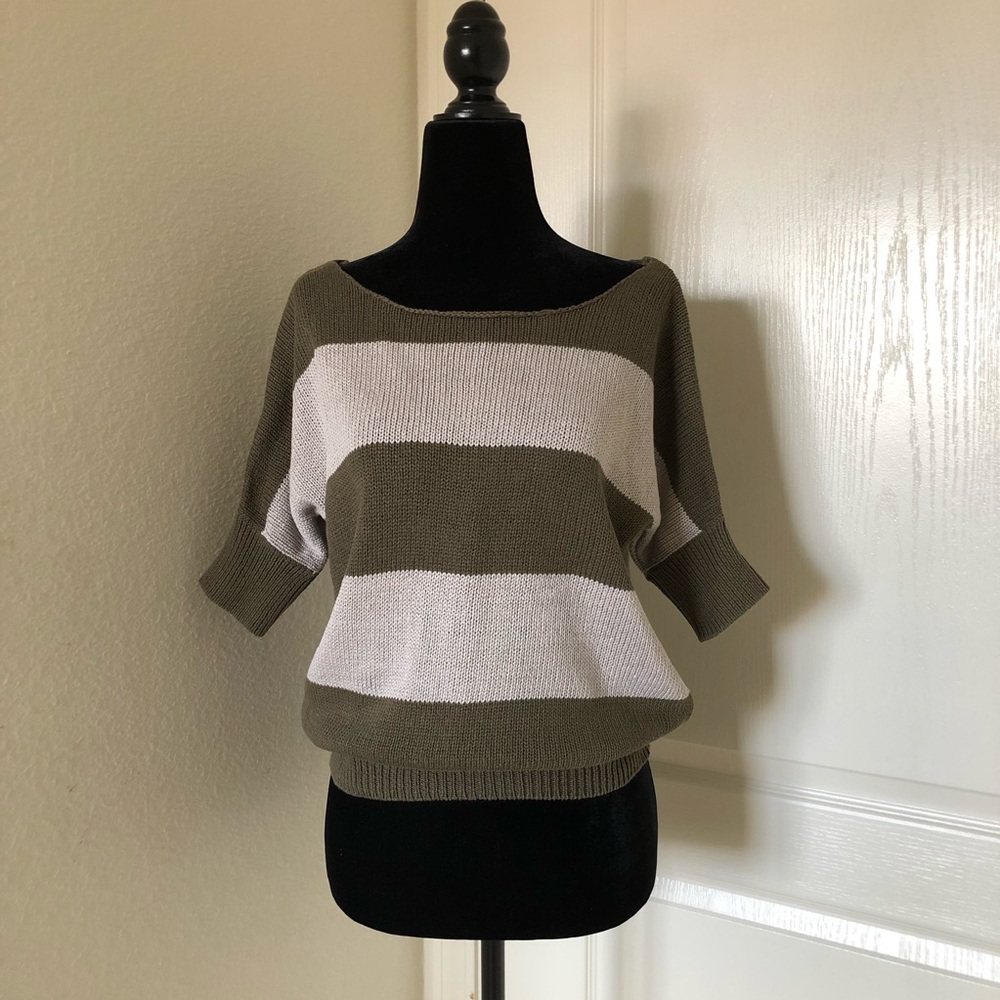 Short Sleeve Striped Sweater